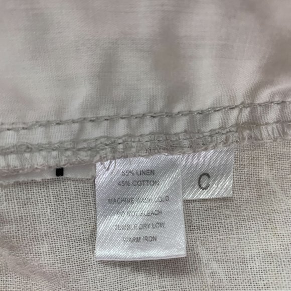 LOFT 2 Linen Shorts Floral 34 X 5.5 Beige Tan High - Picture 4 of 4